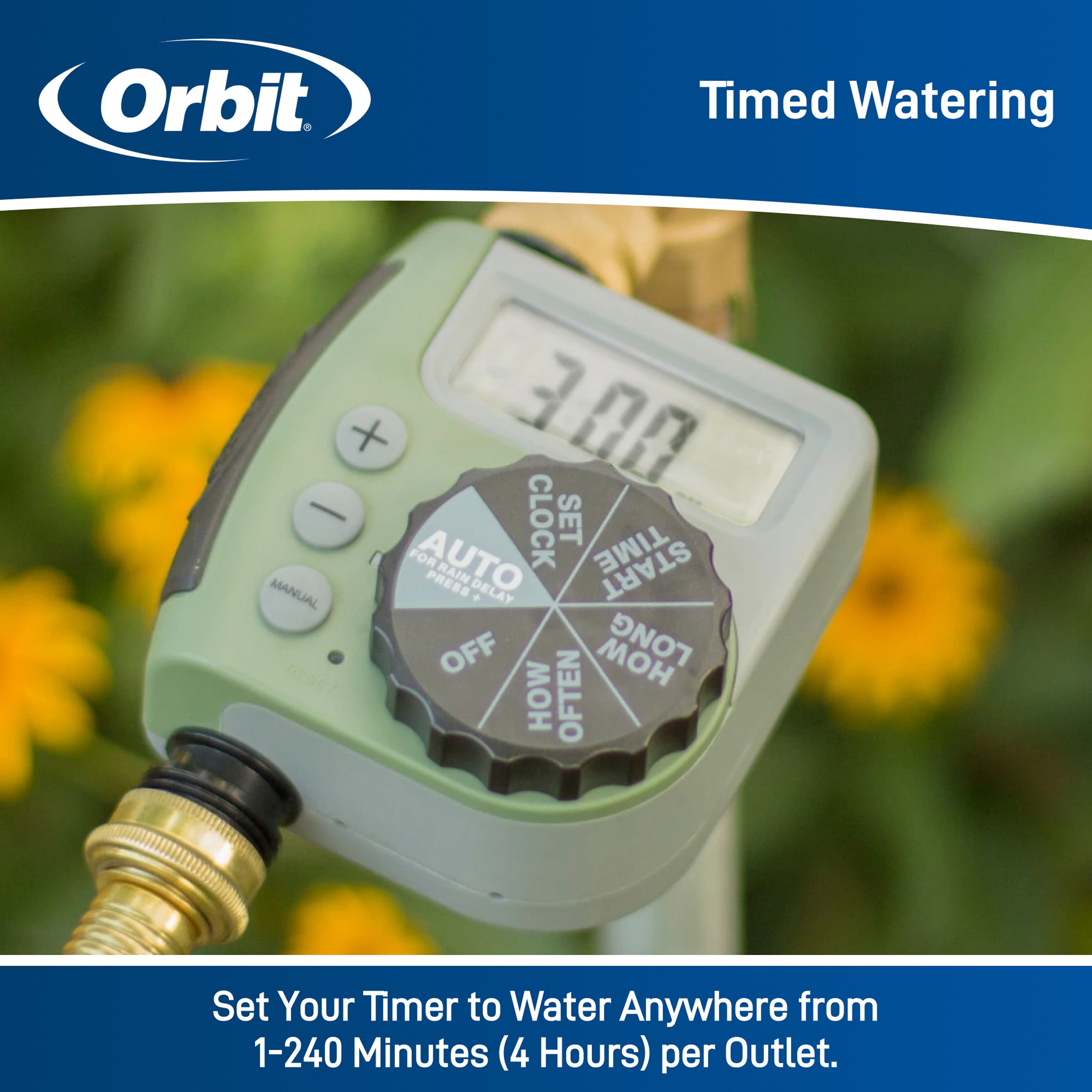 One Outlet Single-Dial Hose Faucet Timer 62056