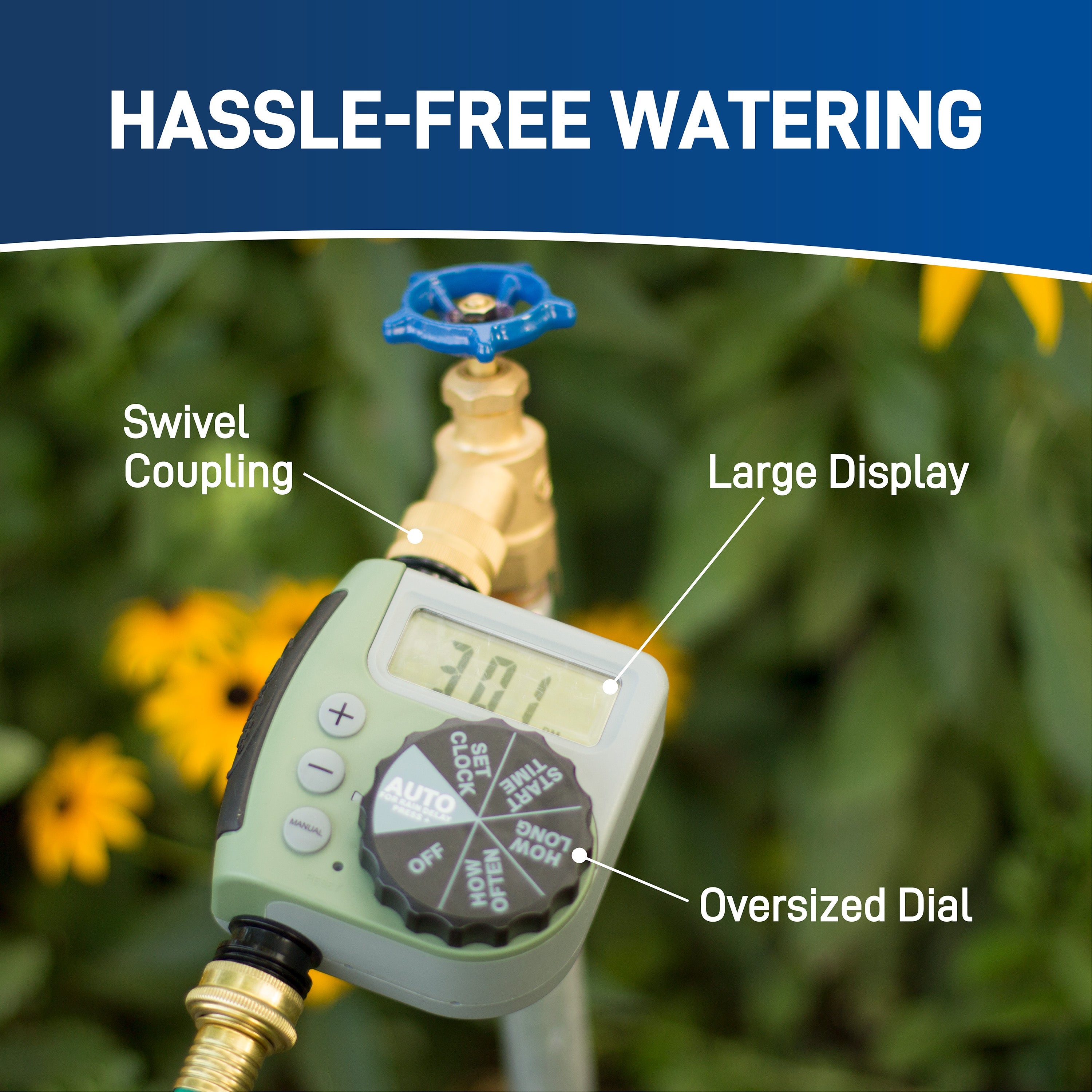 One Outlet Single-Dial Hose Faucet Timer 62056