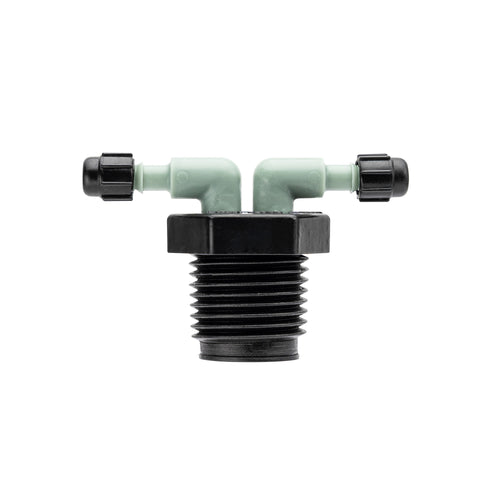 1/2" MPT x 1/4" Barb 2-Port Full Flow Drip Manifold 67035