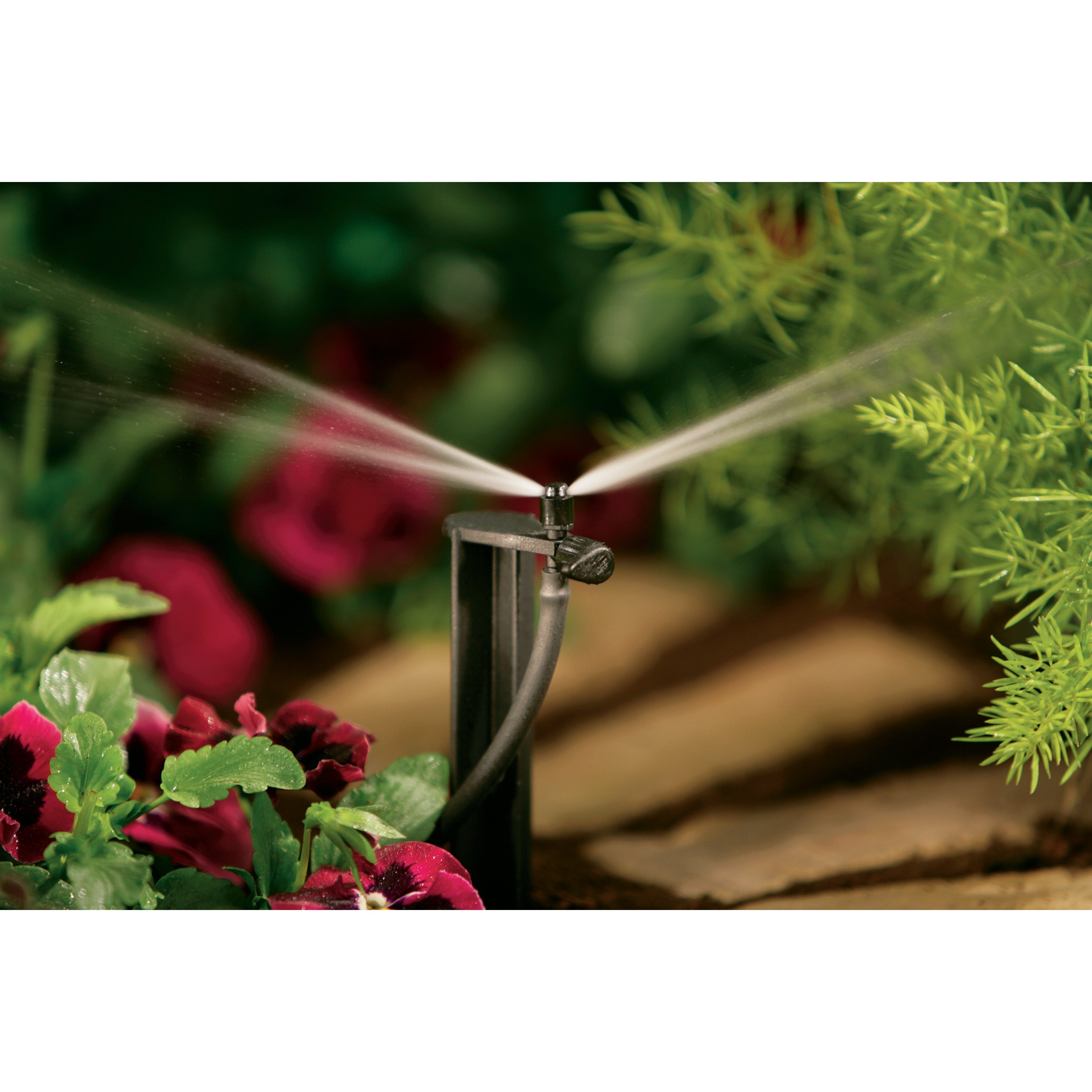 1/4" Barb Micro-Sprinkler Ctr Strip Pattern on 12" Stake | 67135