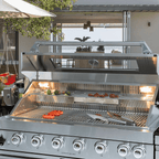 104" 4-Burner 72,000 BTU Silver Outdoor Kitchen Island Grill  with Storage Cabinets & Drawers