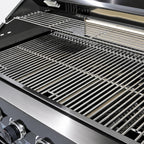 63" 6-Burner Black Outdoor Kitchen Island Grill + Fridge