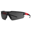 Safety Glasses, Gray Lens, Anti-Scratch, Flexible Nose Bridge, Black Frame (Polybag)