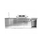 104" 4-Burner 72,000 BTU Silver Outdoor Kitchen Island Grill  with Storage Cabinets & Drawers