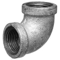 90 Degrees  Elbow Galvanized Malleable Iron Pipe Fitting, 3/8" Pipe, Female BSPT, Malleable Iron