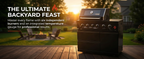 46"  Four Burners Black Outdoor Kitchen Islands Grill + Side Burner