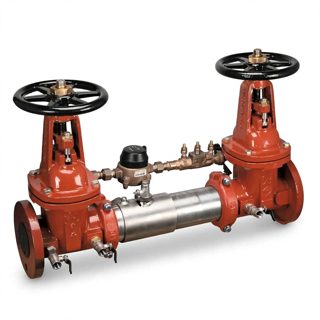 8" Double Check Detector Backflow Preventer Valve Brass