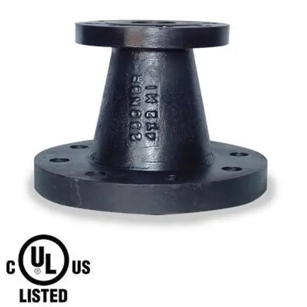 8" X 4" Black Cast Iron Flanged Reducer for Fire Safety