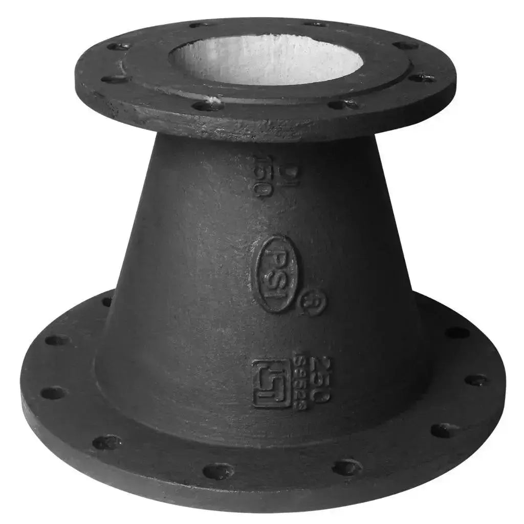 8" X 6" Black Cast Iron Flanged Reducer for Fire Safety