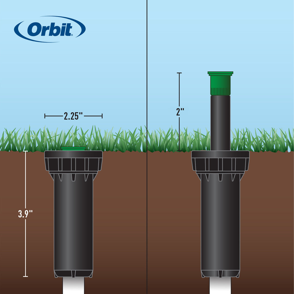 2-inch Professional Hard Top Pressure-Regulating Pop-Up Spray Head Sprinkler with 15-foot Adjustable Nozzle | 80307