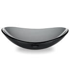 Yescom Oval Tempered Glass Bathroom Vanity Sink Grey 22x14"