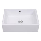 Aquaterior 20" Rectangle Porcelain Bathroom Sink Overflow w/ Drain