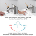 Aquaterior Bathroom Sink Faucet Square 1-Handle Cold & Hot, 7"H