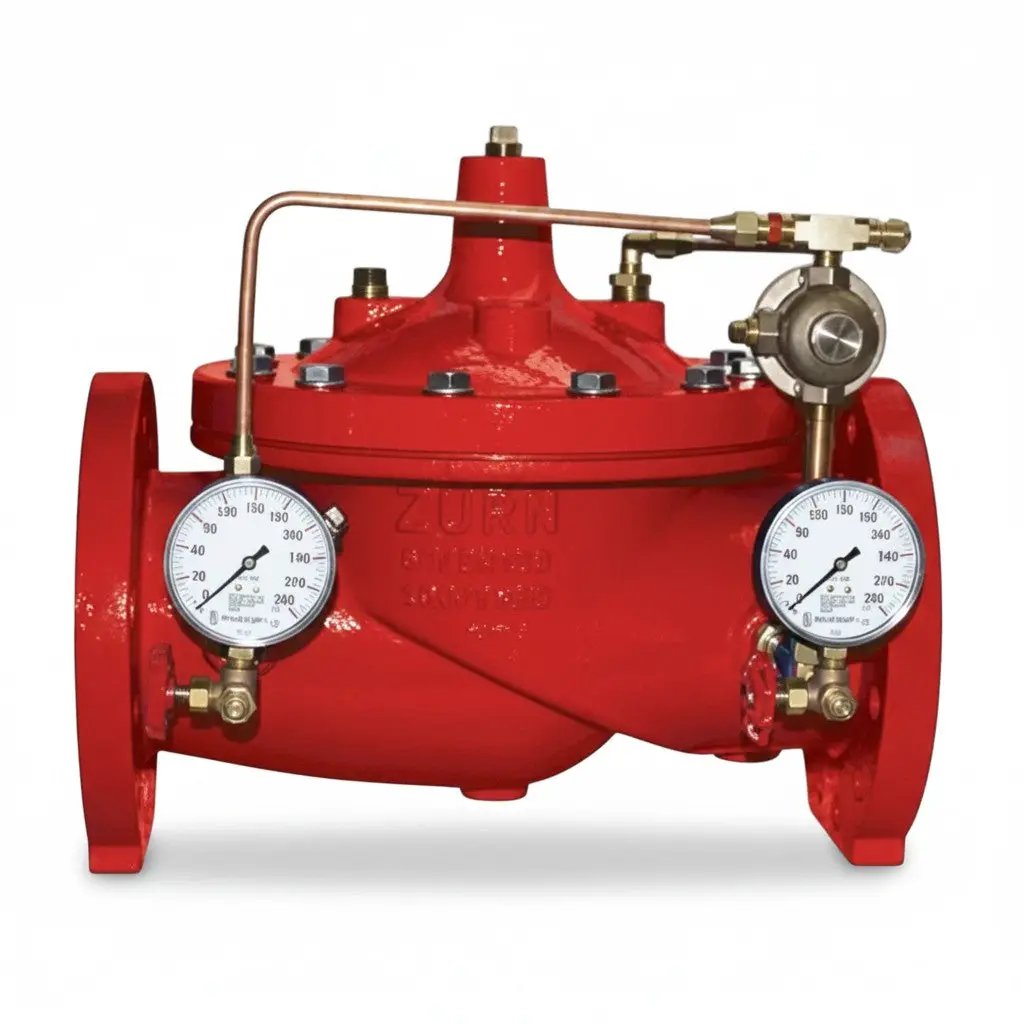 8" Red Pressure Det W/Grv Bfv
