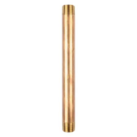 2" MNPT x 11" TBE Red Brass Pipe Nipple Sch 40