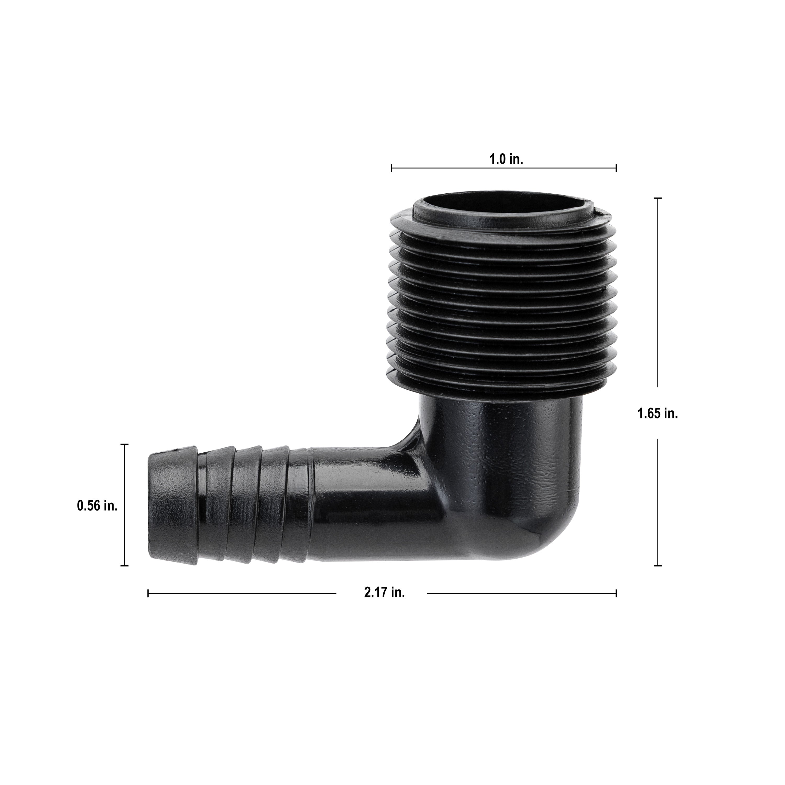 3/4" MPT x 1/2" Barb Riser Flex Pipe Elbow 94360