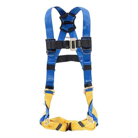 LITEFIT Full Body Harness, M/L, 425 lb, Mating Chest/ Mating Leg Straps, Back D-Ring