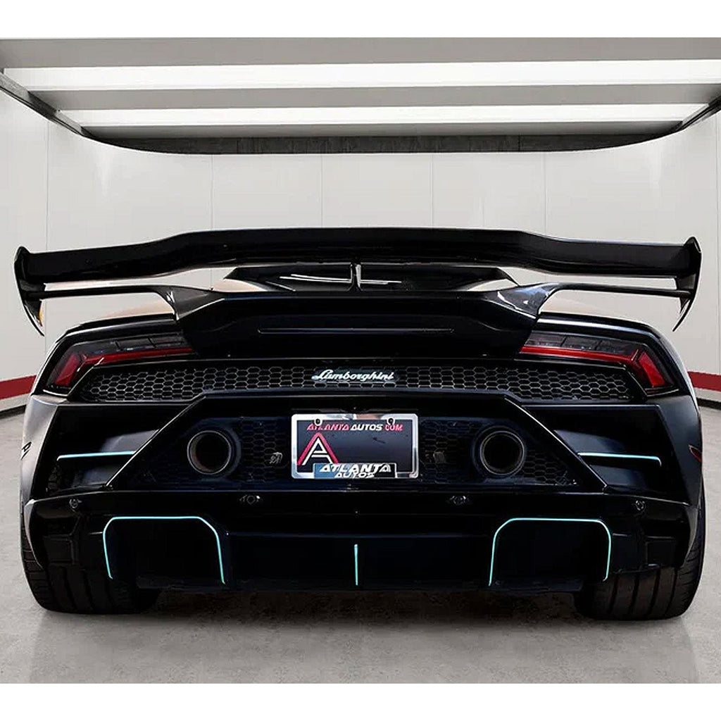 VRS Style Dry Carbon Fiber Rear Wing with Base Panel for Lamborghini Huracan LP580 LP610 EVO