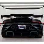 VRS Style Dry Carbon Fiber Rear Wing with Base Panel for Lamborghini Huracan LP580 LP610 EVO