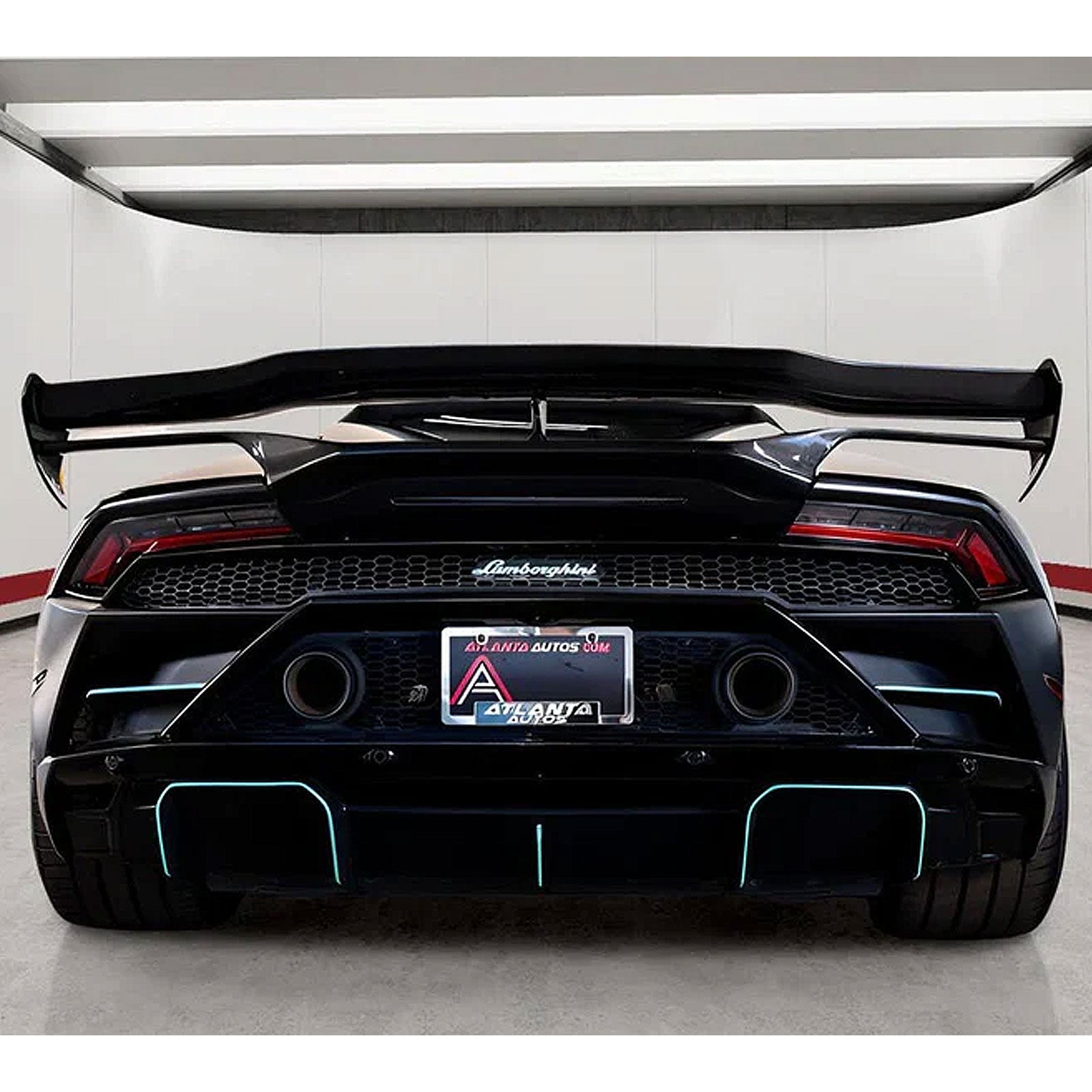VRS Style Dry Carbon Fiber Rear Wing with Base Panel for Lamborghini Huracan LP580 LP610 EVO