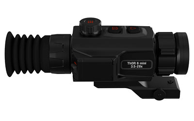 ATN Corp ThOR 6 Mini |  Thermal Rifle Scope |  3.5-28X Magnification |  35mm Objective |  Multiple Reticles |  Black |  Includes Carry Case and Charging Cable