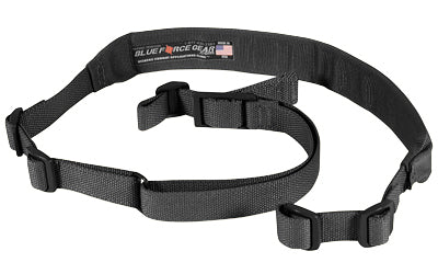 Blue Force Gear Vickers Sling -  Padded -  2-Point Combat Sling -  Black -  Molded Acetal Adjuster -  No Quick Release -  Attached with TriGlide instead of Loop Lock
