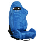 Miami Blue Universal Adjustable Black Luxury Racing SR3 Style Alcantara Seat