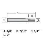 BOSCH 85213MC 1/8 In. x 1/2 In. Solid Carbide Double-Flute Straight Router Bit