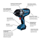 BOSCH GDS18V-740N PROFACTOR 18V 1/2 In. Impact Wrench with Friction Ring (Bare Tool)