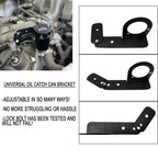 Adjustable Billet Baffled Oil Catch Can Reservoir Tank Racing 2-Port V2 Bracket