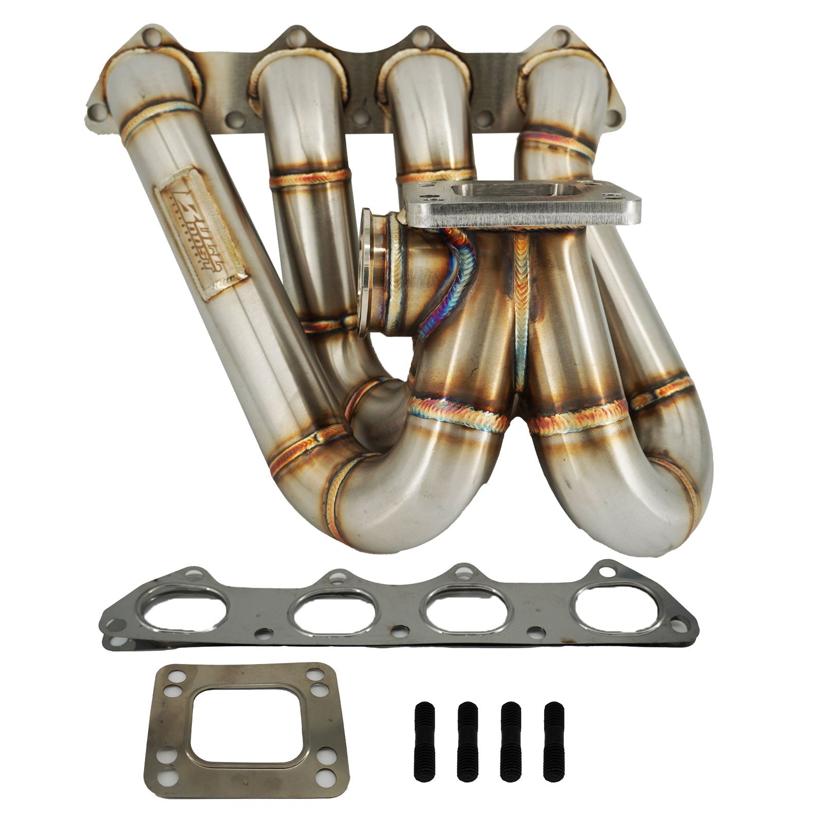 B Series Hood Exit T4 .82 Top Mount Turbo Manifold Kit GSR Si B16 B18 B20 44mm For Civic Si DC2