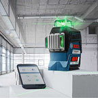 BOSCH GLL3-330CG-B 360-Degree Green Beam Three-Plane Line Laser Level with 2 Batteries