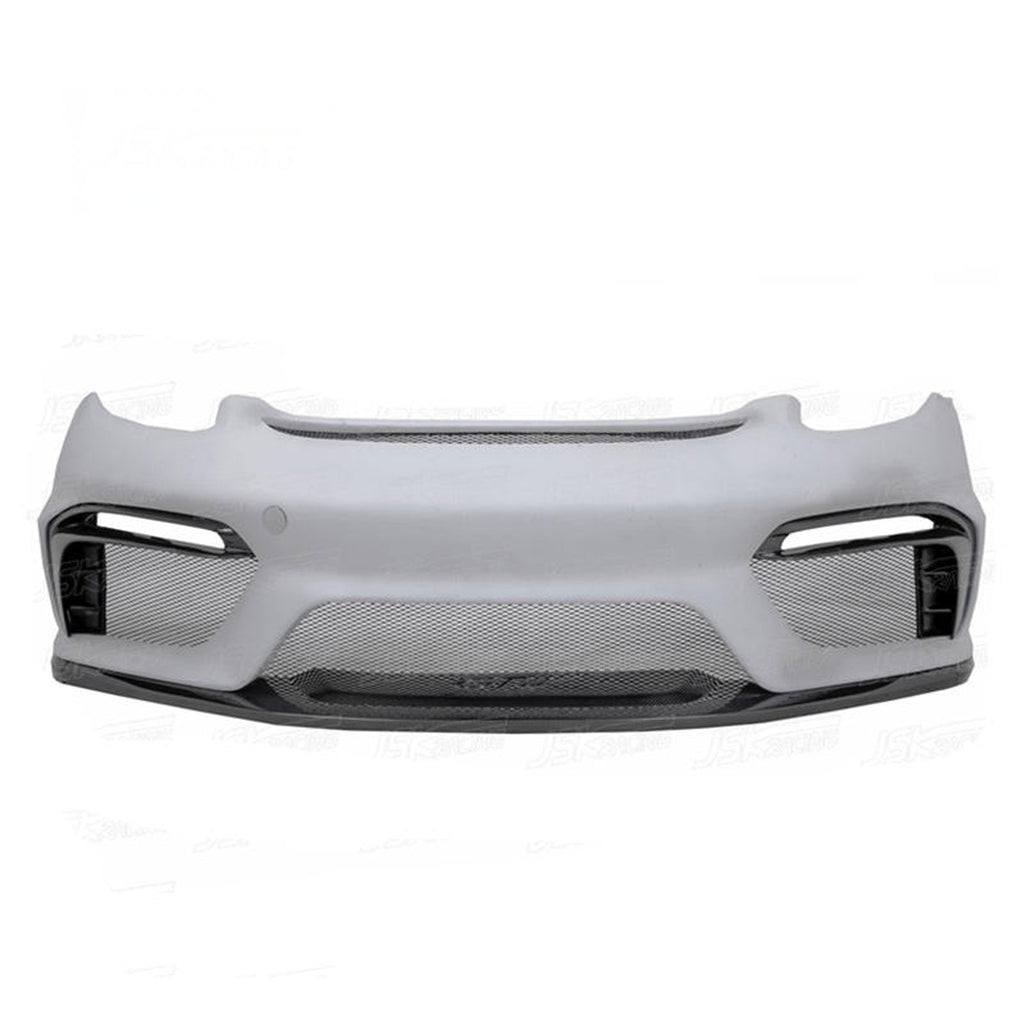 GT4 Style Half Carbon Fiber Front Bumper for Porsche Cayman 981 13-15