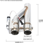 Universal 2.5 Inch Dual Stainless Steel Exhaust Valve Pipe Kit 2PC