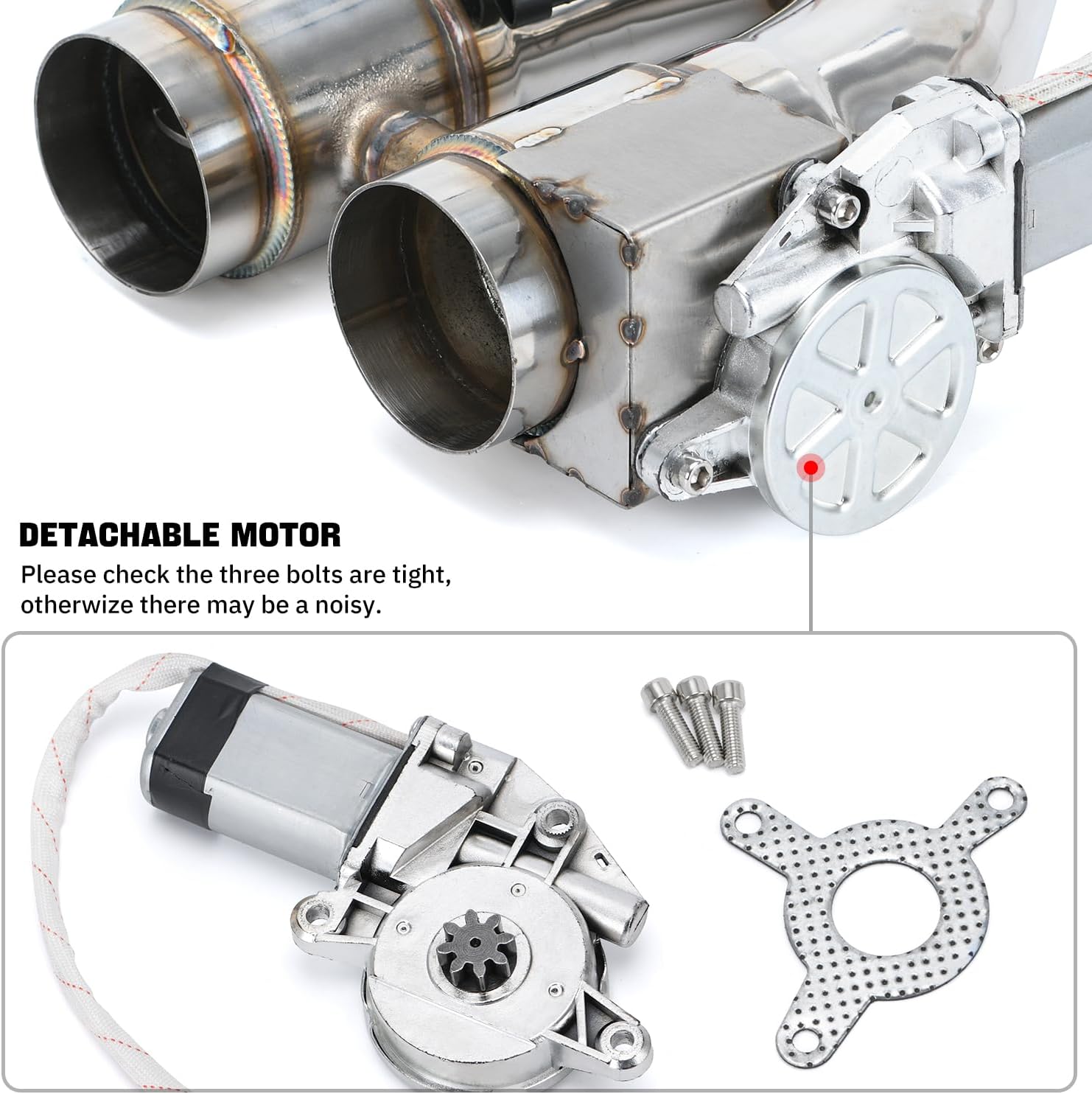 Universal 2.5 Inch Dual Stainless Steel Exhaust Valve Pipe Kit 2PC