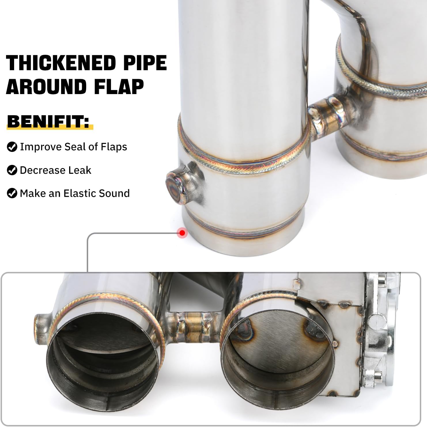 Universal 2.5 Inch Dual Stainless Steel Exhaust Valve Pipe Kit 2PC