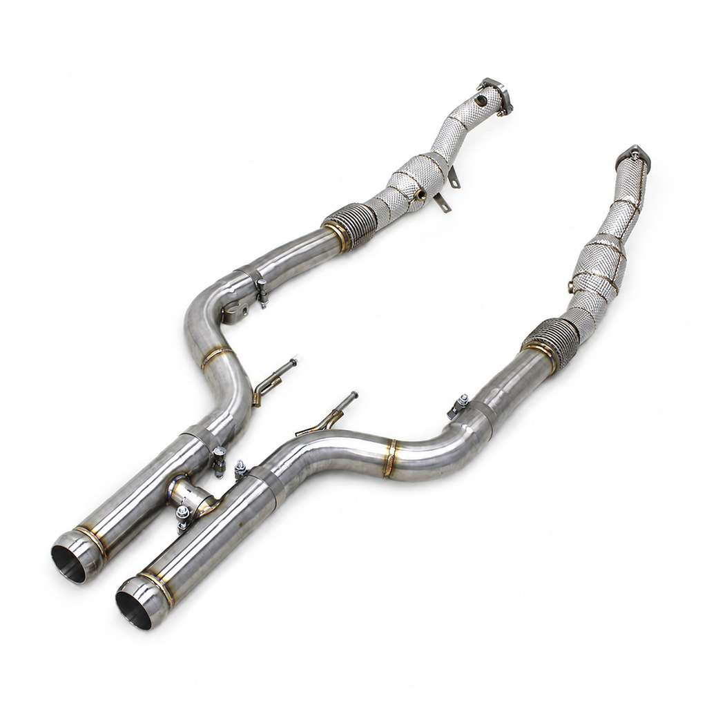 High‑Flow Catted Stainless Steel Downpipe for Mercedes Benz S63 AMG W222 5.5T