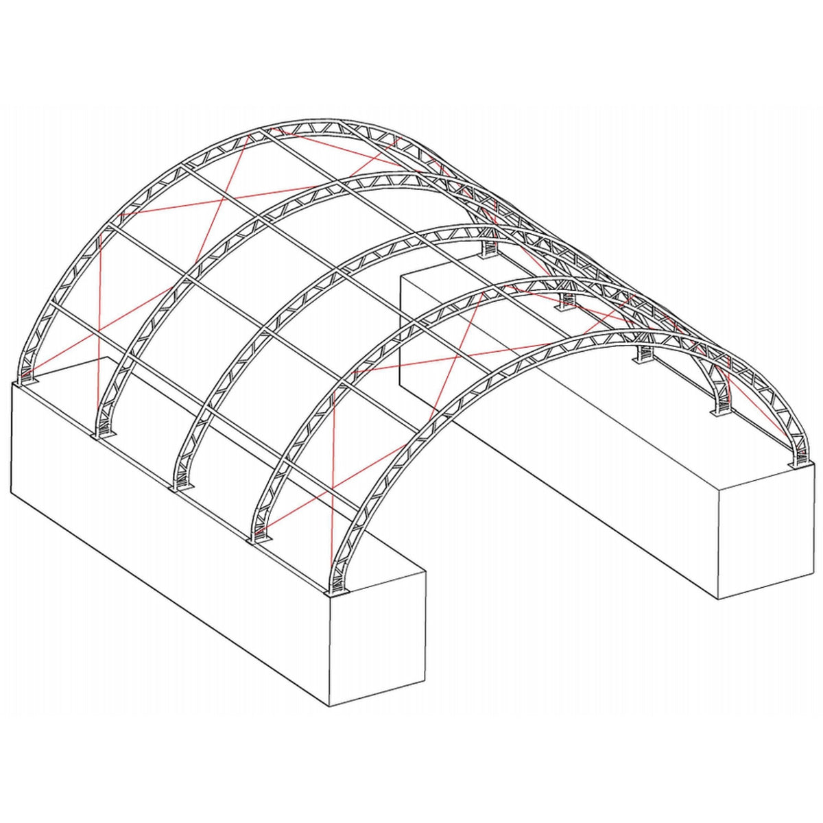 40'x40'x15' Double Truss Shipping Container Canopy Shelter