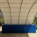 40'x40'x15' Double Truss Shipping Container Canopy Shelter, Outside