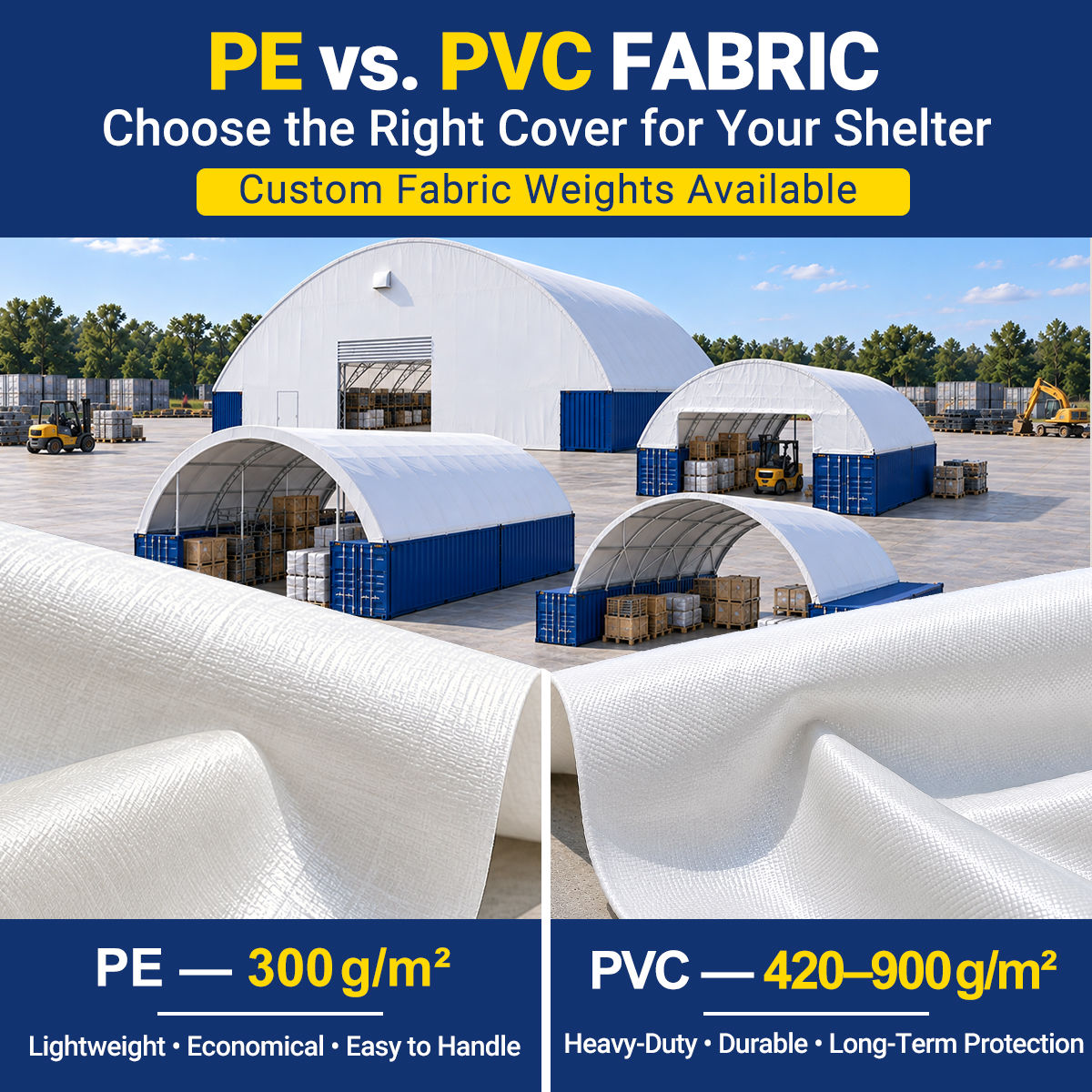 Reinforced 50'x40'x17' Double Truss Container Shelter