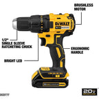 DEWALT DCD777C2 20V MAX* Compact Brushless Drill/Driver Kit With 2 Batteries
