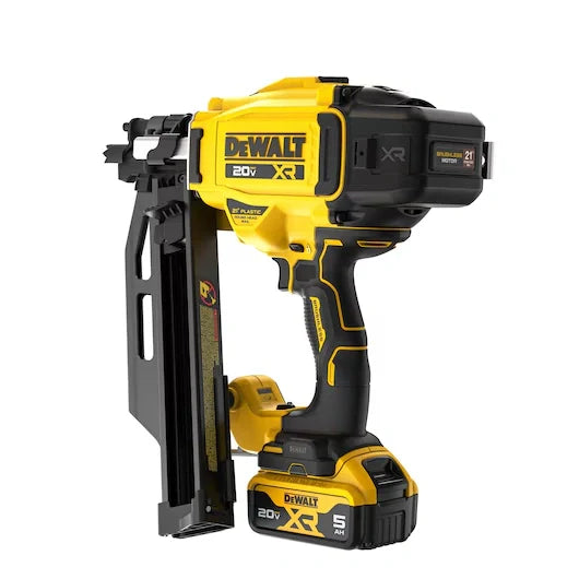 DEWALT DCN920P1 20V MAX* Brushless Cordless 21° Plastic Framing Nailer Kit