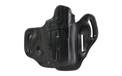 DeSantis Gunhide Vengeance Scabbard |  #201 |  Light Bearing OWB Holster |  Leather |  Right Hand |  Black |  Fits Glock 19/23/32/45/19X/19 GEN 5 with Streamlight TLR-7A