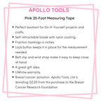 25ft. Tape Measure - Pink - DT5002P