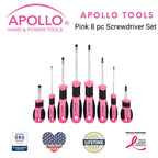 Apollo Tools 8 Pink Essential Screwdriver Set DT5018P