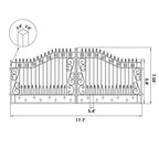 18x8 ft Steel Dual Swing Driveway Gate