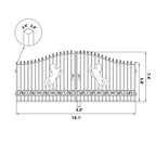 18x8 ft Steel Dual Swing Driveway Gate