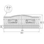 18x7 ft Steel Dual Swing Driveway Gate with Rectangular Deer Pattern