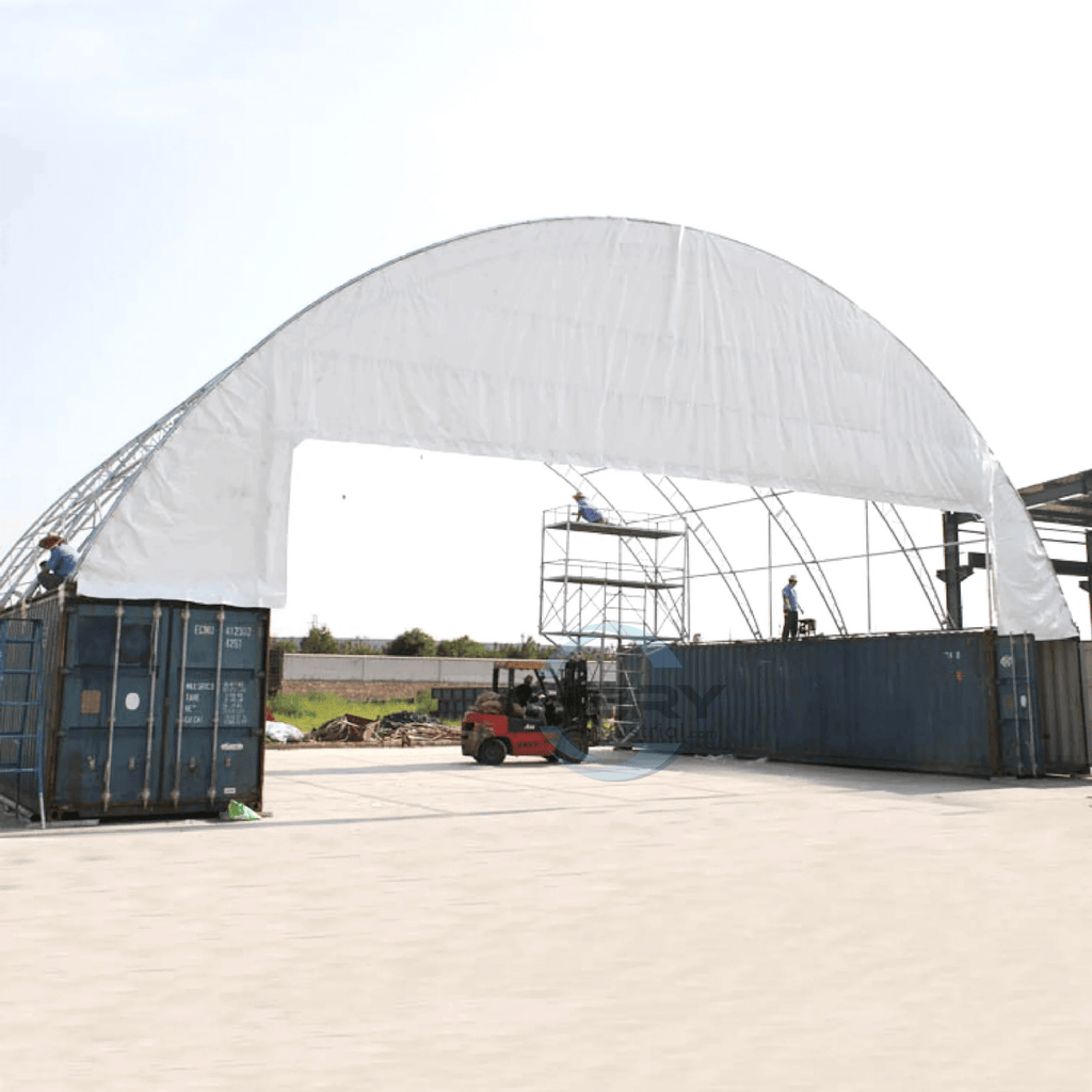 60'x40'x20' Double Truss Container Canopy Shelter