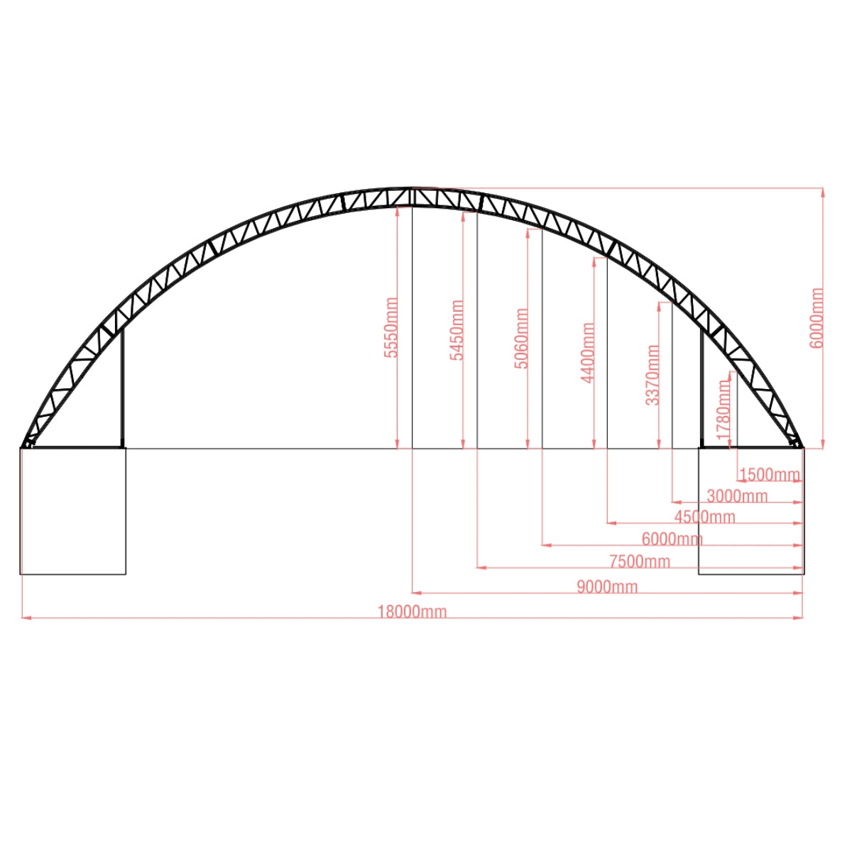 60'x40'x20' Double Truss Container Canopy Shelter